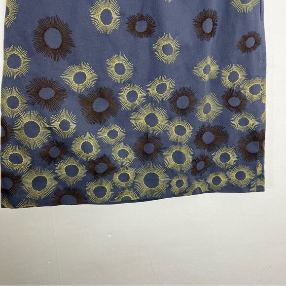 Boden Blue Embroidered Sunburst A line Pencil Skirt Size 8 - Picture 4 of 12
